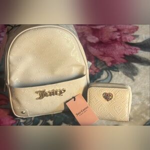 Juicy Couture Cream Backpack and Wallet Set